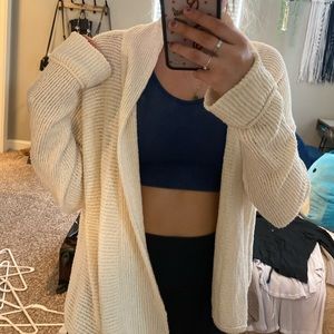 Oversized white cardigan!